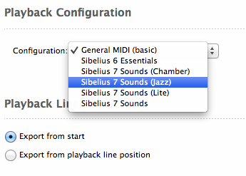 sibelius playback configuration